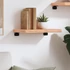 Kép 3/10 - VidaXL világosbarna kezelt tömör tölgyfa fali polc 40x30x(2-4) cm