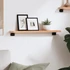 Kép 3/7 - VidaXL világosbarna kezelt tömör tölgyfa fali polc 60x10x2 cm