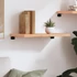 Kép 3/10 - VidaXL világosbarna kezelt tömör tölgyfa fali polc 60x40x(2-4) cm