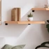 Kép 3/10 - VidaXL világosbarna kezelt tömör tölgyfa fali polc 60x60x(2-6) cm