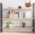 Kép 1/10 - VidaXL világosbarna kezelt tömör tölgyfa fali polc 140 x 30 x (2-4) cm