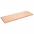 Kép 2/10 - VidaXL világosbarna kezelt tömör tölgyfa fali polc 140 x 50 x (2-4) cm