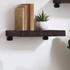 Kép 1/10 - VidaXL sötétbarna kezelt tömör tölgyfa fali polc 40x30x(2-6) cm