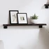 Kép 1/7 - VidaXL sötétbarna kezelt tömör tölgyfa fali polc 60x10x2 cm