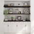 Kép 3/10 - VidaXL sötétbarna kezelt tömör tölgyfa fali polc 160 x 60 x (2-4) cm
