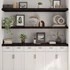 Kép 1/10 - VidaXL sötétbarna kezelt tömör tölgyfa fali polc 160 x 60 x (2-6) cm