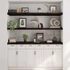 Kép 3/10 - VidaXL sötétbarna kezelt tömör tölgyfa fali polc 160 x 60 x (2-6) cm