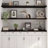Kép 1/10 - VidaXL sötétbarna kezelt tömör tölgyfa fali polc 180 x 50 x (2-4) cm