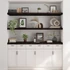 Kép 3/10 - VidaXL sötétbarna kezelt tömör tölgyfa fali polc 180 x 60 x (2-6) cm