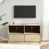 Kép 3/9 - VidaXL SAUDA tölgyszínű tömör fenyőfa TV-szekrény 99 x 43 x 55 cm	
