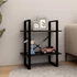 Kép 3/9 - VidaXL kétszintes fekete tömör fenyőfa könyvszekrény 60 x 30 x 70 cm