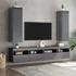 Kép 3/10 - VidaXL 2 db szürke tömör fenyőfa faliszekrény 30 x 30 x 100 cm