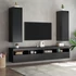 Kép 3/10 - VidaXL 2 db fekete tömör fenyőfa faliszekrény 30 x 30 x 100 cm