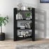 Kép 3/9 - VidaXL fekete tömör fenyőfa könyvszekrény/térelválasztó 80x35x125 cm