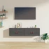 Kép 1/10 - VidaXL 2 db szürke tömör fenyőfa faliszekrény 60 x 30 x 30 cm